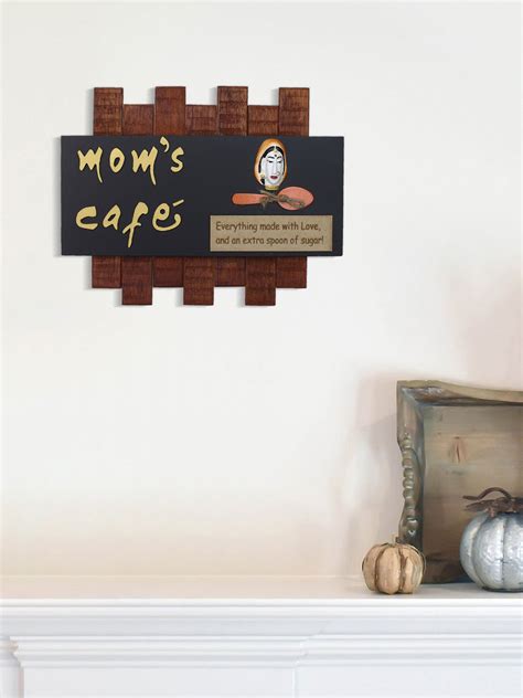 Wooden Mom's Cafe Wall Hanging Decorative Showpiece - eCraftIndia Online