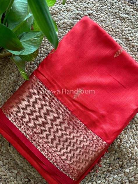 Maheshwari Fusia Red Pure Silk Saree PS08 – Rewa Handloom