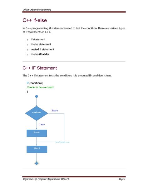 Cpp if statement - c++ programming - UoK - Studocu