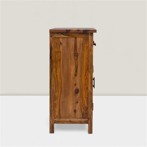 Angel's Lowboy storage cabinet with two drawer in honey finish