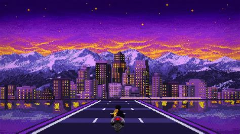 Video wallpaper Biker Pixel | 3840x2160 UHD-1