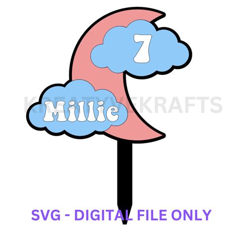 Buy Moon Cake Topper Svg, Cake Topper SVG, Laser Cut Machine File ...