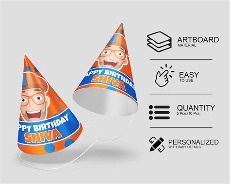 Blippi Theme Customized Hat | Birthday Party Supplies – Party Supplies ...