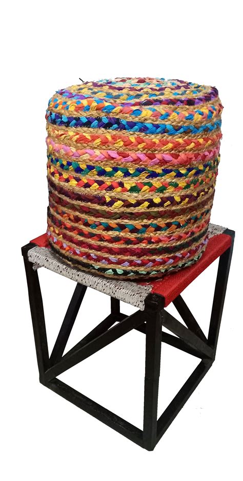 Handmakers Jute Pouf seating stool chair | Poufs Stool