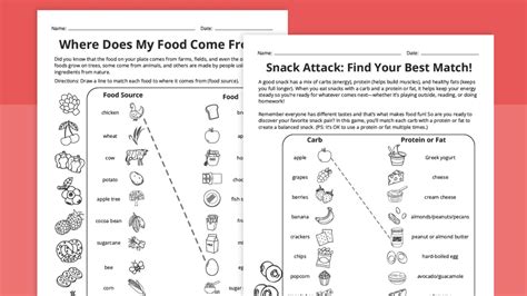 Snacks Worksheet 的图像结果