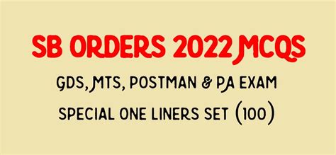 SB Orders 2022 MCQ | Download SB Orders 2022 Quiz Questions Answers One ...