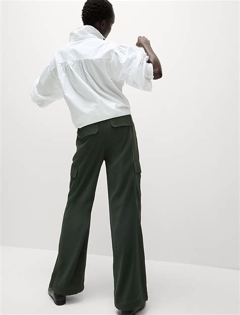 Buy Cargo Wide Leg Trousers at Marks & Spencer