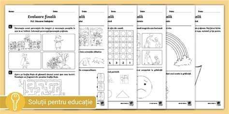 Evaluare finală grupa mică | Fișe de activitate | Twinkl RO
