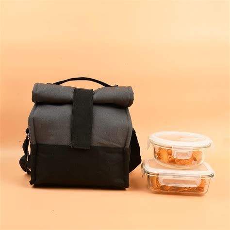 Buy Femora Borosilicate Glass Container Grey Black Lunch Box- Set of 2 ...