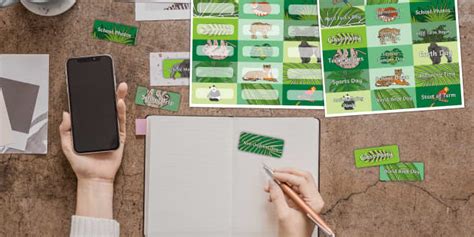 Planner School Dates Editable Stickers Jungle Theme - Twinkl