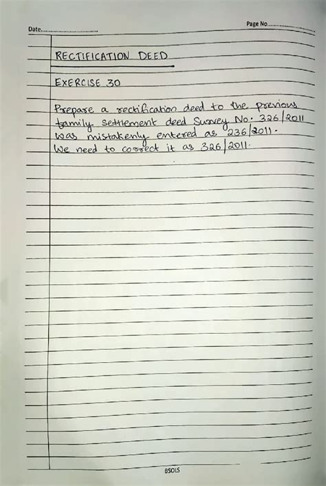 30. Rectification Deed - Date.. RECTIEICATION DE ED ExERCISE 30 Page No ...