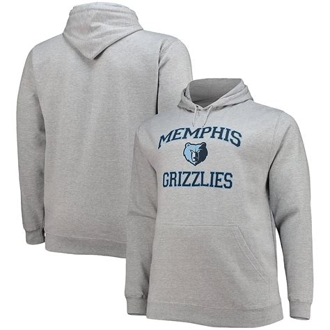 Heathered Gray Memphis Grizzlies Big Tall Heart Soul Pullover Hoodie ...