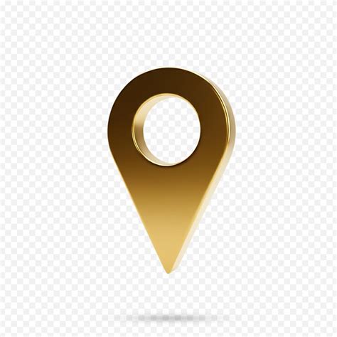 Golden 3d location pin icon | Premium PSD
