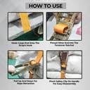 Robustt Heavy Duty Ratchet Lashing Belt 50mm (BS - 3000 Kg) Hooks ...