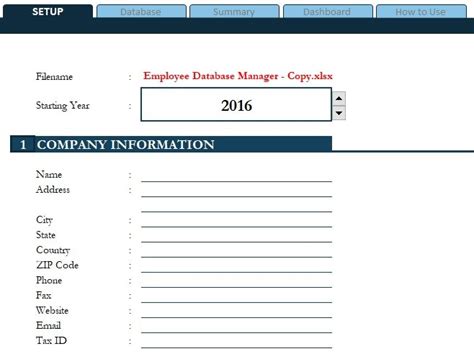 Image result for Employee Database Excel Template