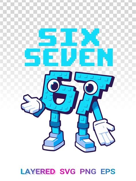 Six Seven 67 Meme SVG, Italian Brainrot PNG, Funny Kids Gamer Clipart