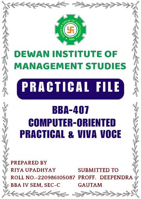 RIYA merged - ......... - P R A C T I C A L F I L E MANAGEMENT STUDIES ...