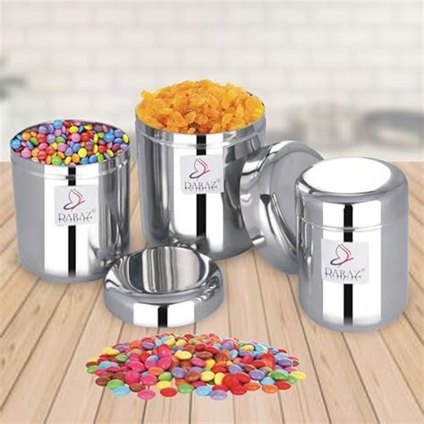 DARAZ Stainless Steel Kitchen Containers with Airtight Lid I Russian ...