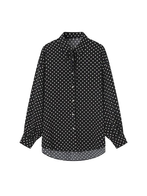 Polka Dot Mod Blouse | Urlazh | Women's polka dot shirt, Black polka ...
