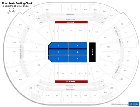 Toyota Center Seating Map Concert - capacity of toyota center for concerts