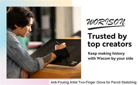 Worison Artist Two-Finger Glove for Pencil Sketching, Watercolours ...