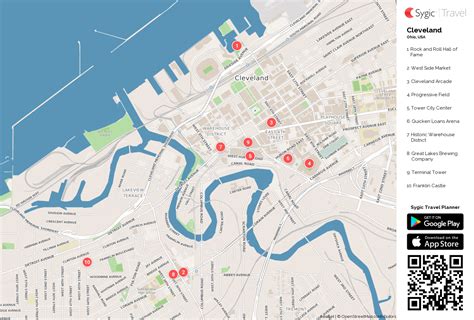 Printable Map Of Downtown Cleveland 510+ Cleveland Ohio Map Stock