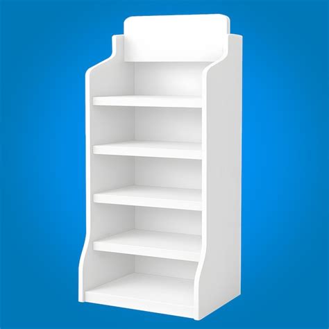 White retail display shelf with five tiers | Premium PSD