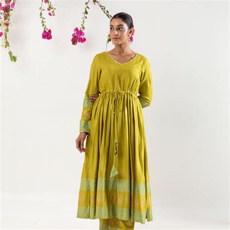 Lime Green Panel Twin Set – rivaajclothing
