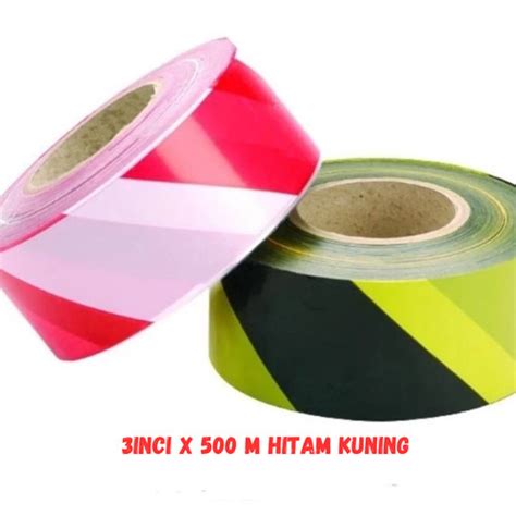 Jual POLICE LINE GARIS POLISI 3" x 500 M HITAM KUNING MERAH PUTIH TEBAL ...