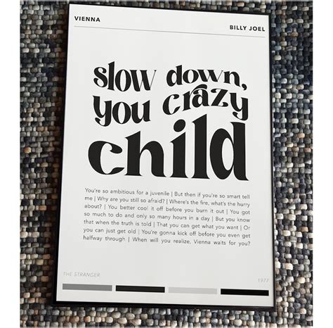 Vienna Billy Joel Poster, Billy Joel Song Lyrics Art Print, | Inspire ...