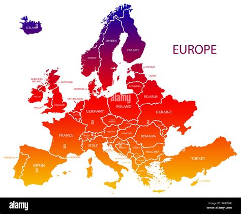 Modern Map of Europe 的图像结果