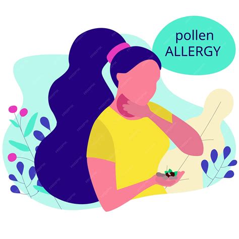 Premium Vector | Seasonal allergy woman with a sore throat itchy throat ...