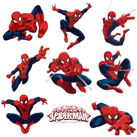 Marvel DKWD0404 Legends Spiderman Peel and Stick Stickers- Pack of 12 ...