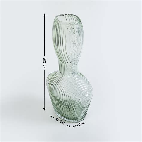 Buy Brian Glass Ribbed Vase from Home Centre at just INR 1899.0