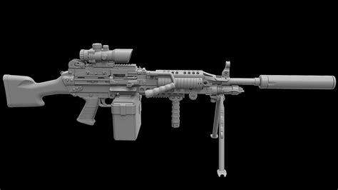 Mk 48 Light Weight Machine Gun 3D model | CGTrader