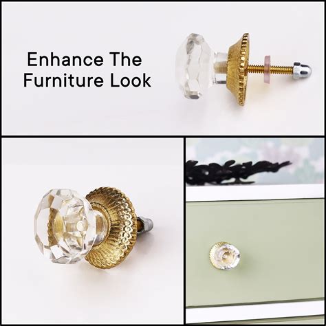 Clear Octagon Shape Glass Drawer Knob