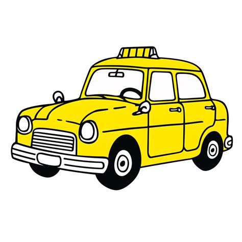 cartoon taxi cab clip art. Generated AI 47650171 PNG