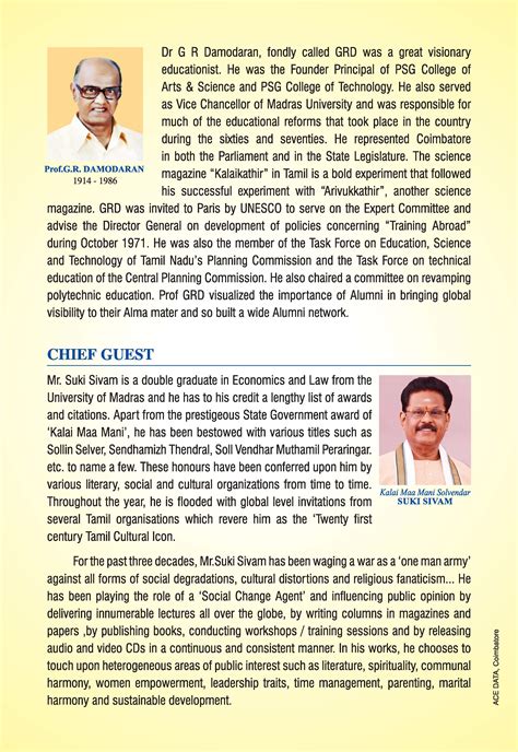 PSG Sons’ and Charities cordially invites you for Staff Day ...