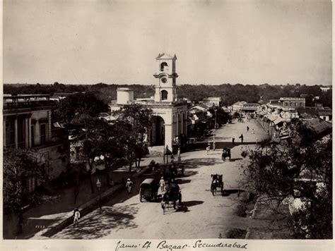 James street bazaar in Secunderabad, Andhra Pradesh - c1880's - Old ...