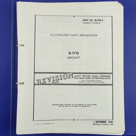USAF B-17G Illustrated Parts Catalogue - Reprint