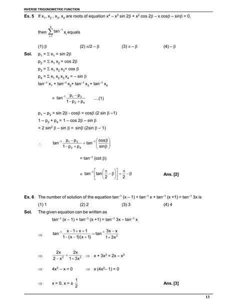 Inverse Trigonometric Function Notes for Class 12 and IIT JEE