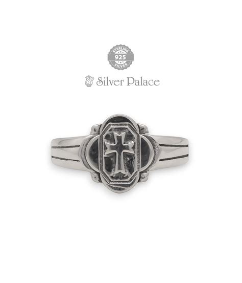 925 Silver Radhe Collection Cross Design Ring For Men - Silver Palace