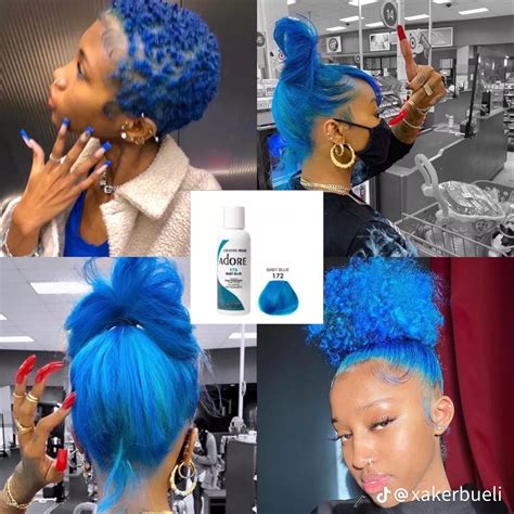 Pin by Shaniqua Wright on Color in 2025 | Adore hair dye, Blue natural ...