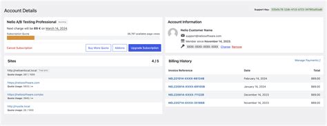 Nelio A/B Testing Billing History