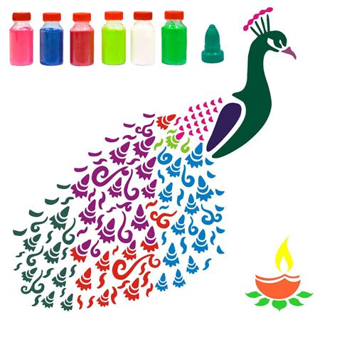 Buy Incredible Gifts India Peacock Rangoli Design for Diwali Decoration ...