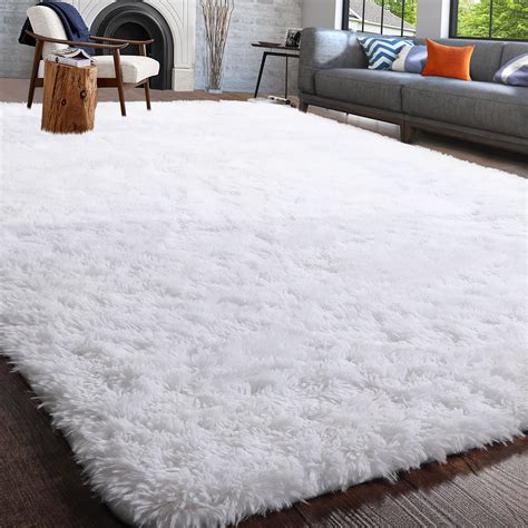 Buy PAGISOFE Soft Comfy White Area Rugs for Bedroom Living Room Fluffy ...