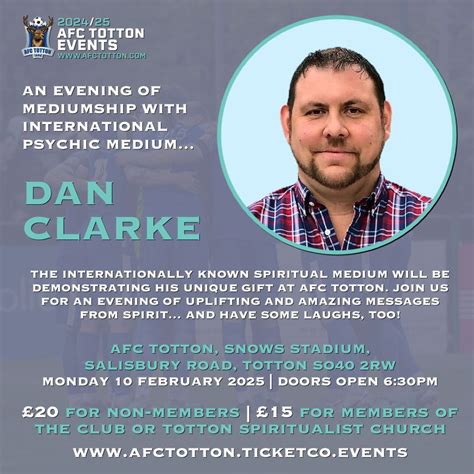 An Evening of Mediumship with Dan Clarke, Totton & Eling Hand Car wash ...