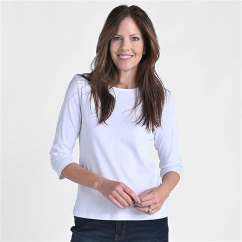 3/4 Sleeve Satin Trim Petite Perfect Tee – Christopher & Banks