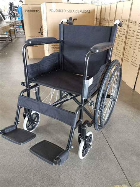 Folding Basic Manual Steel Wheelchair Economy Standard Chrome Foshan ...