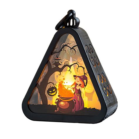 Diceymbol Halloween Night Light Lantern Spooky Ghost & Pumpkin LED ...